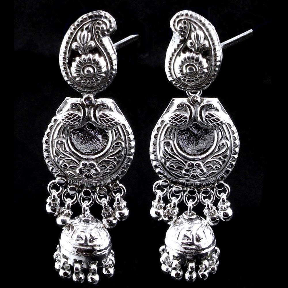 Silver Jhumka Dangle Earrings