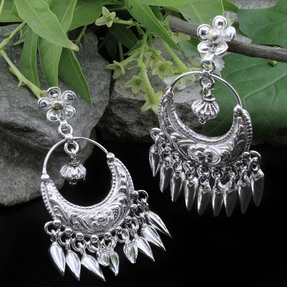 Indian Traditional Silver Jhumkas