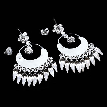 Hanging Silver Jhumki Earrings