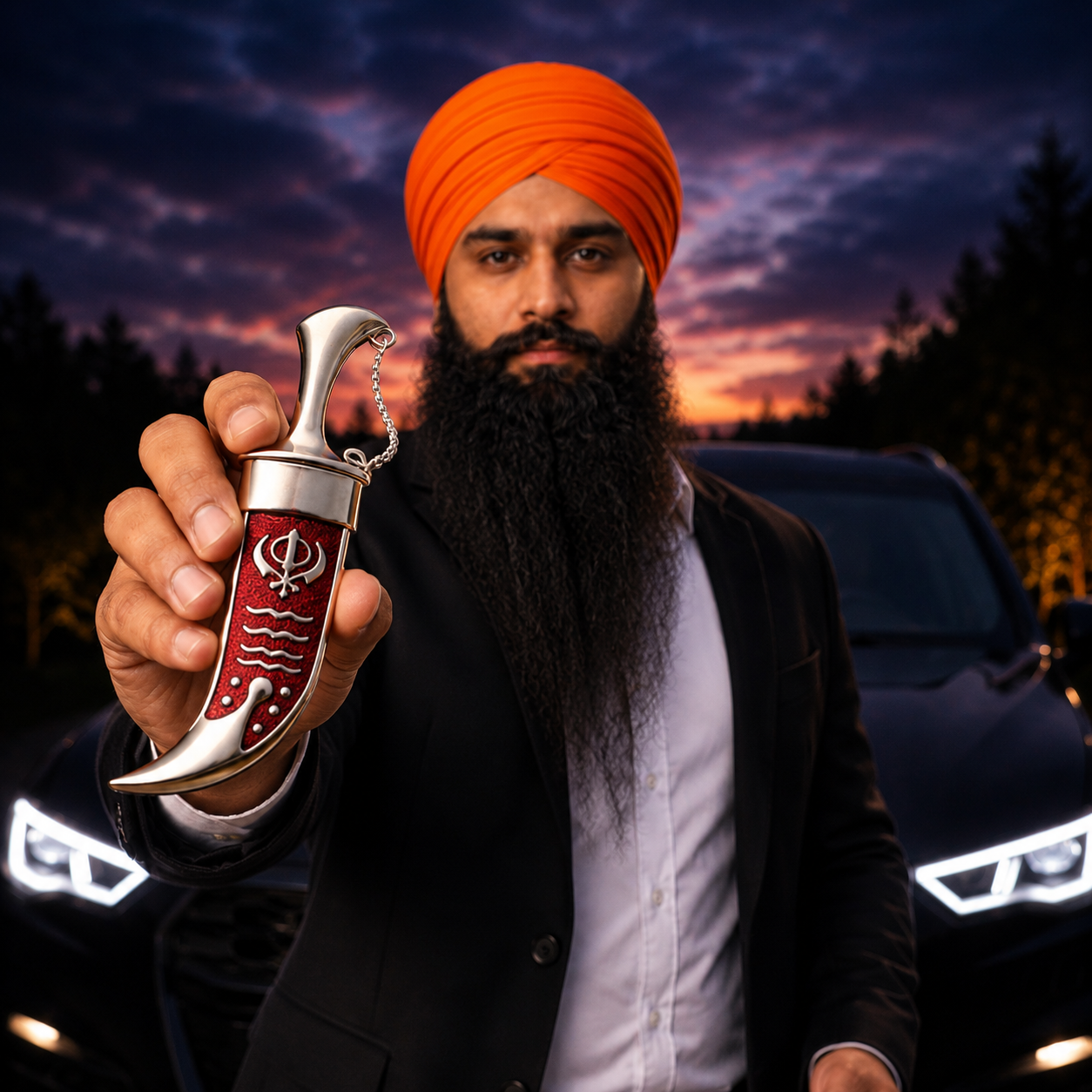 Red Steel Sikh Kirpan Siri Sahib – Taksali Singh Religious Item