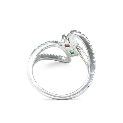 Real 925 Sterling Silver Multi CZ Women Elegant Ring