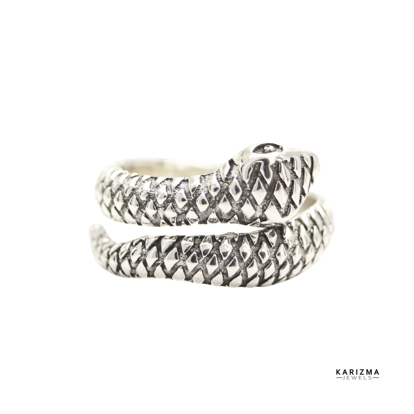 925 Sterling Silver Oxidized unisex Snake Ring