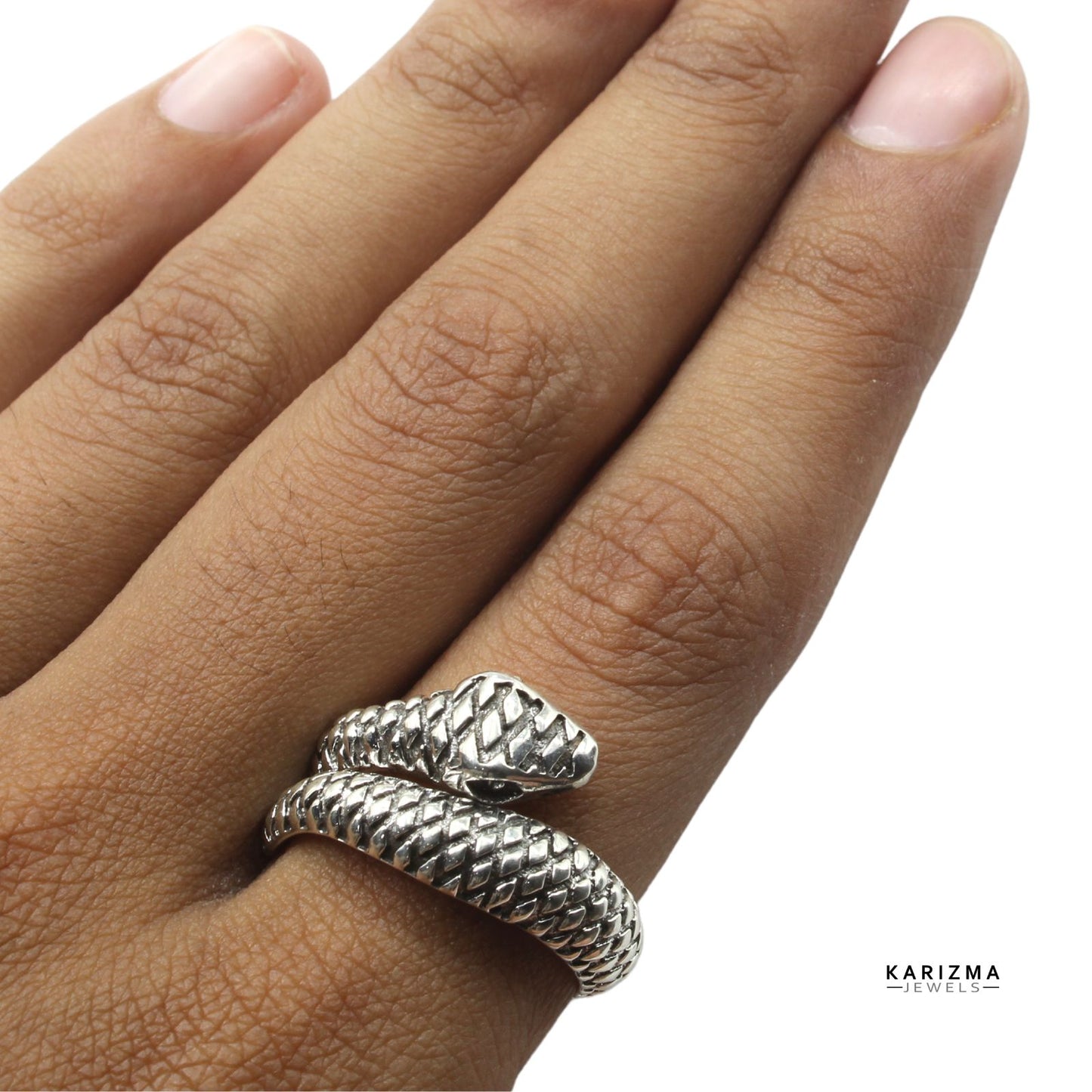 925 Sterling Silver Oxidized unisex Snake Ring