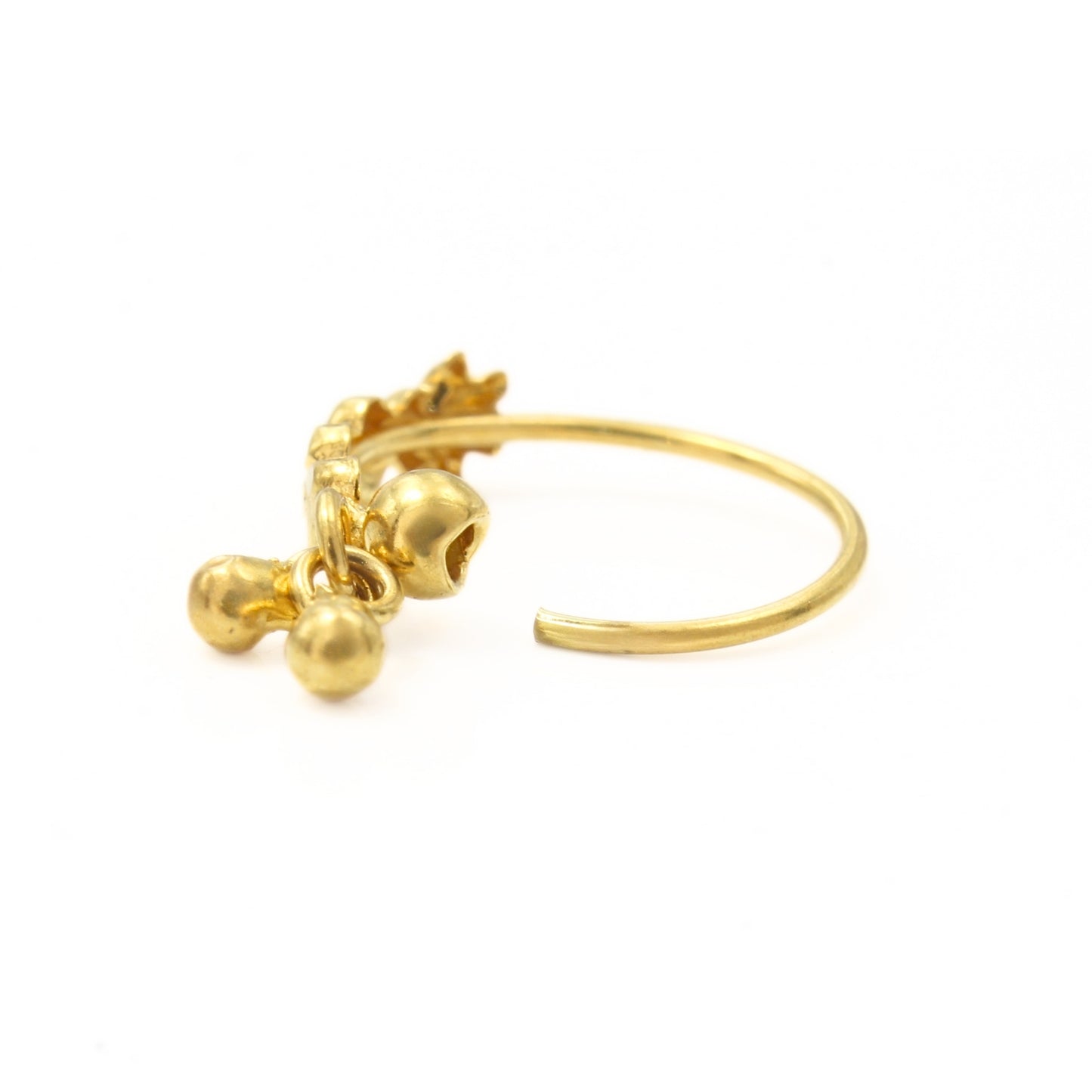18K Real Gold women party wear Nose ring Nose Hoop Ring 22g