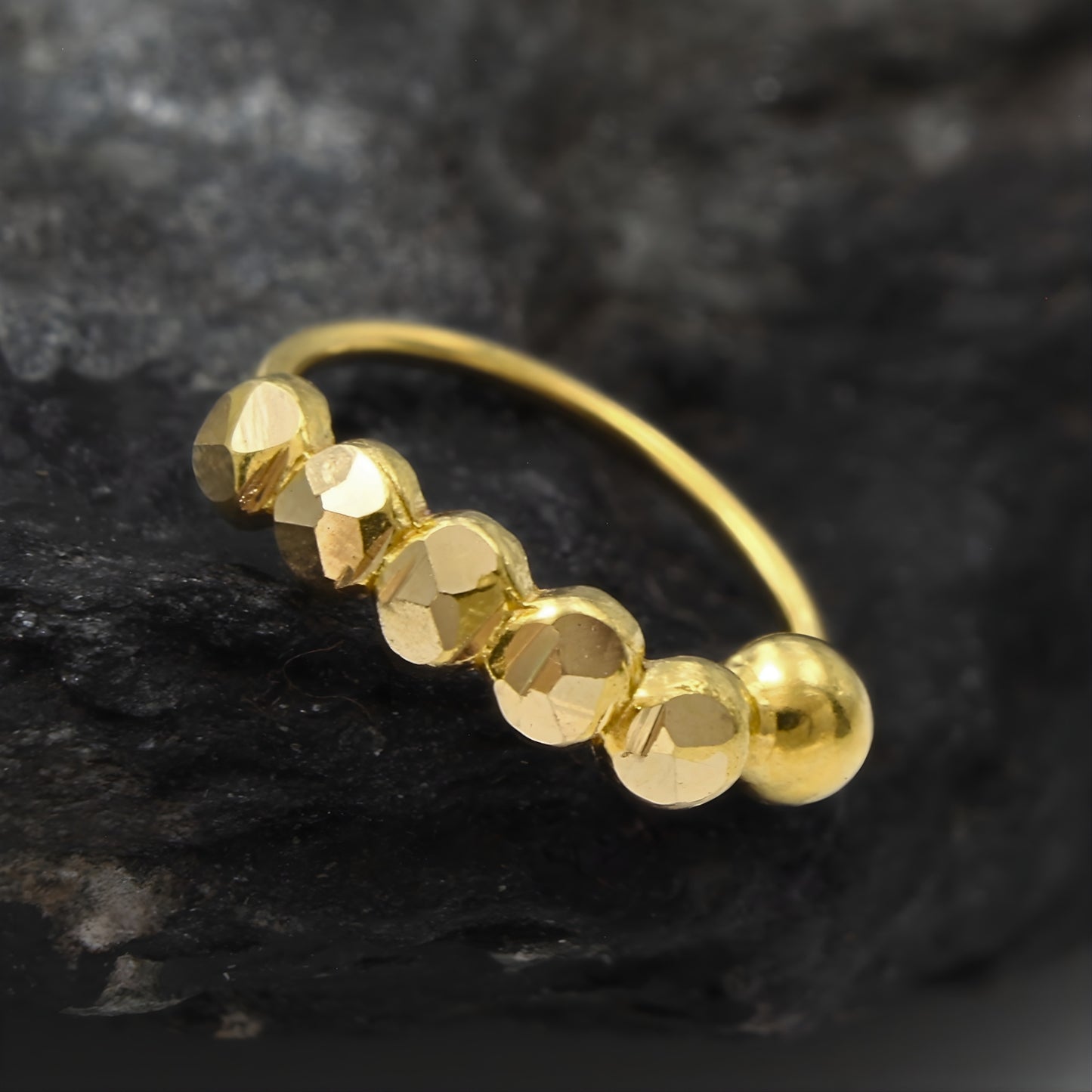 18K Real Gold women Traditional Nose ring Nose Hoop Ring 22g