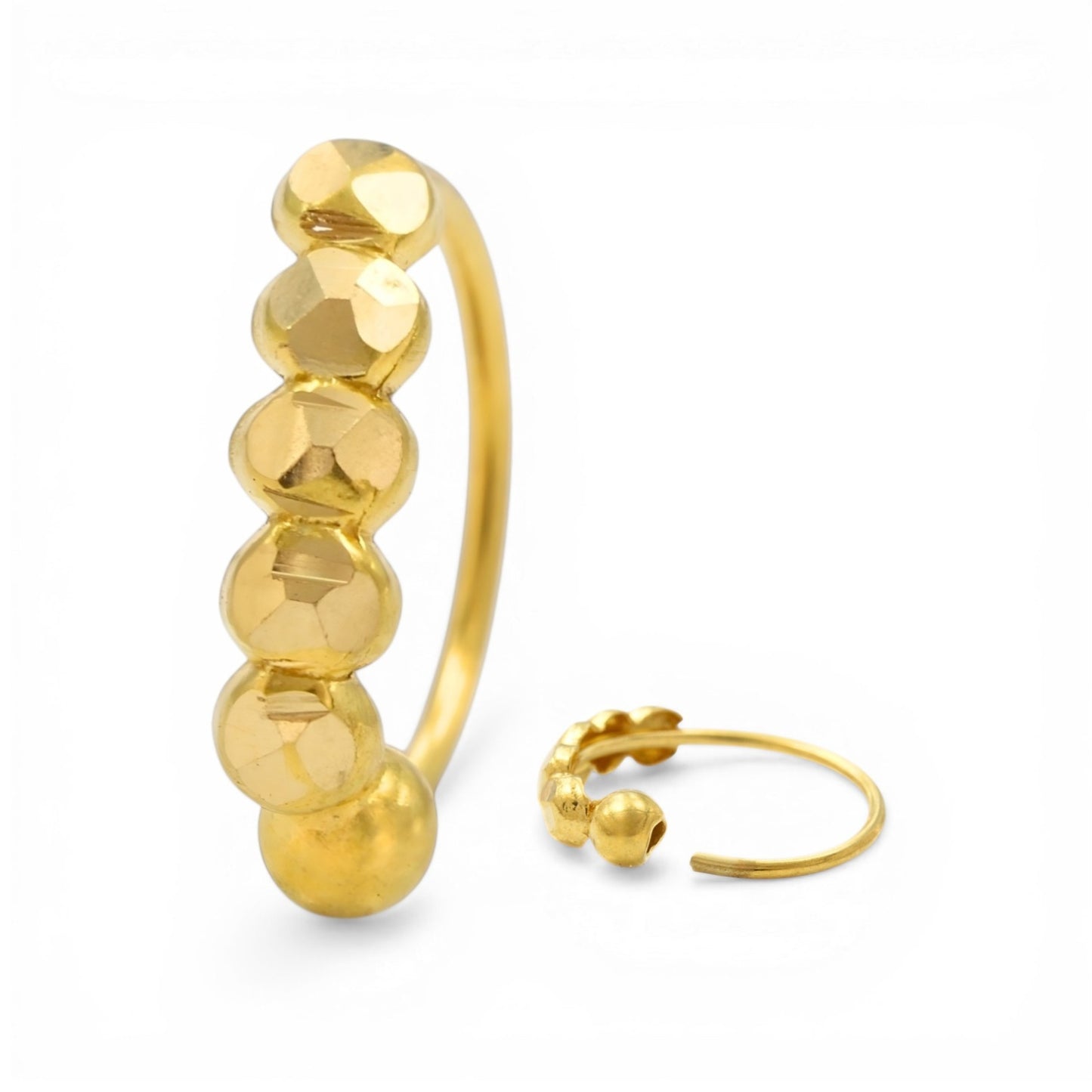 18K Real Gold women Traditional Nose ring Nose Hoop Ring 22g