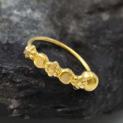 18K Real Gold women daily wear Nose ring Nose Hoop Ring 22g