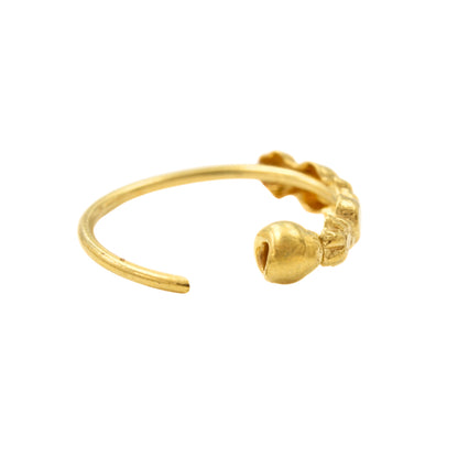 18K Real Gold women daily wear Nose ring Nose Hoop Ring 22g