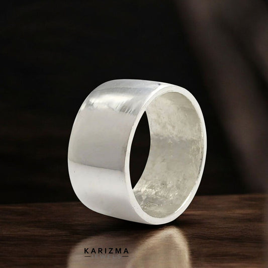 Custom made wide Jointless Silver Ring for Astrological benefits