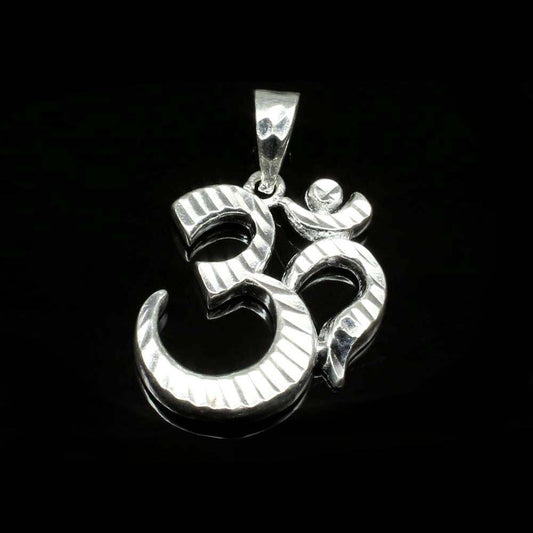 Pure Solid Silver OM Shiva Pendant