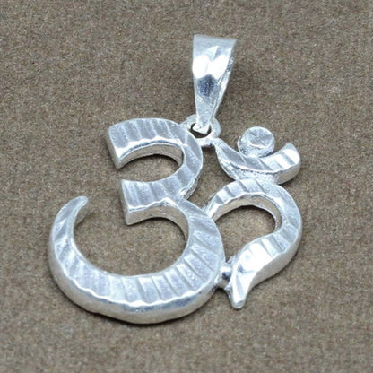 Pure Solid Silver OM Shiva Pendant