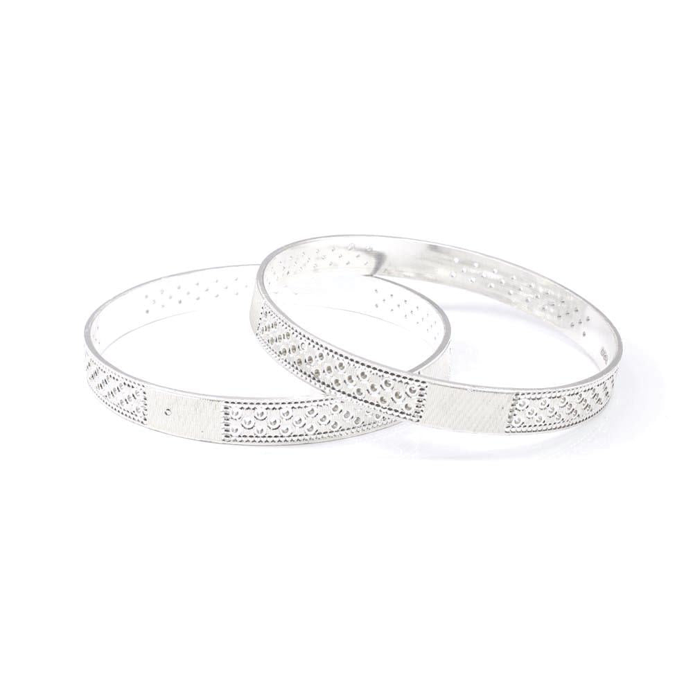 Indian Style Real Sterling Silver Women Bangles Bracelet (Kangan)