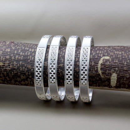 Indian Style Real Sterling Silver Women Bangles Bracelet (Kangan)