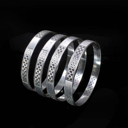 Indian Style Real Sterling Silver Women Bangles Bracelet (Kangan)