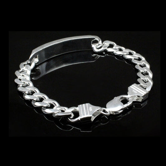 925 Silver Men's Curb Design Solid Bracelet