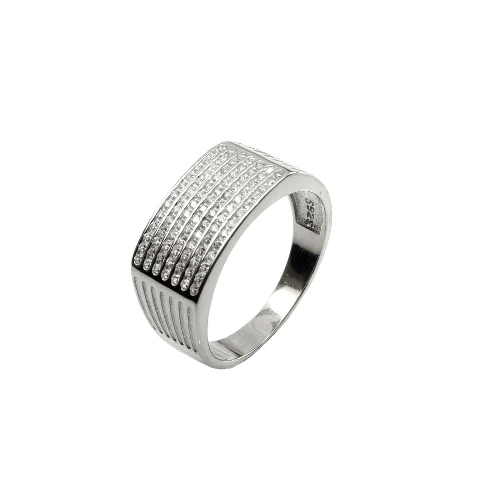 Real 925 Sterling Silver Men's Ring Platinum Finish