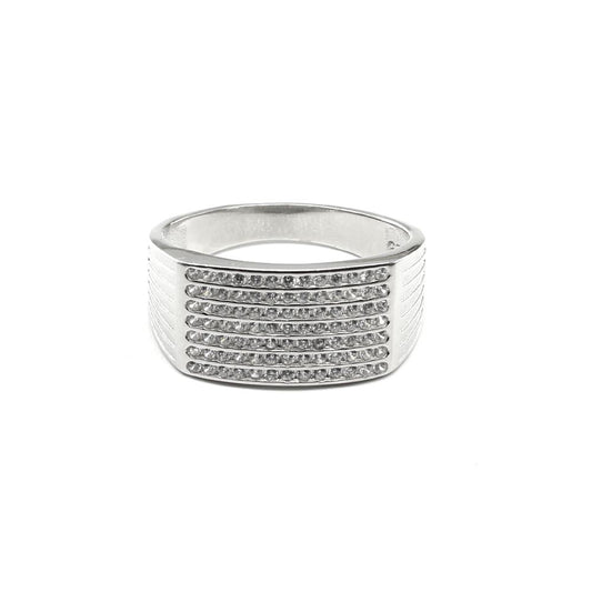 Real 925 Sterling Silver Men's Ring Platinum Finish