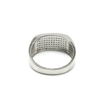 Real 925 Sterling Silver Men's Ring Platinum Finish