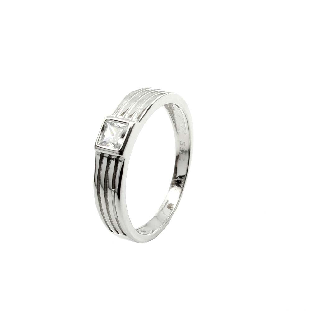 925 Sterling Silver Men's Ring Platinum Finish