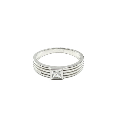 925 Sterling Silver Men's Ring Platinum Finish