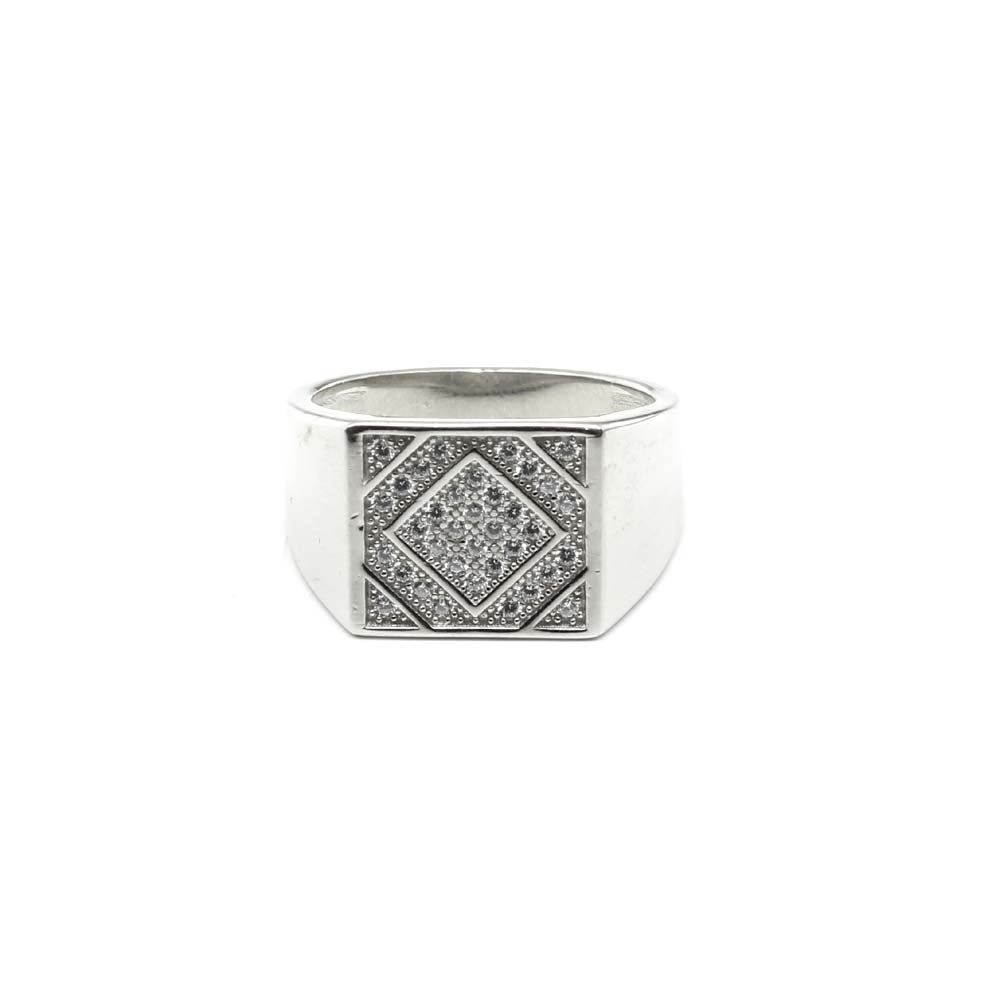 Real Solid  925 Sterling Silver Men's Ring Platinum Finish