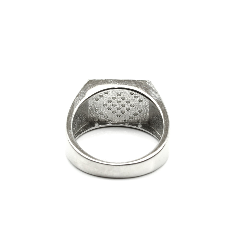 Real Solid  925 Sterling Silver Men's Ring Platinum Finish