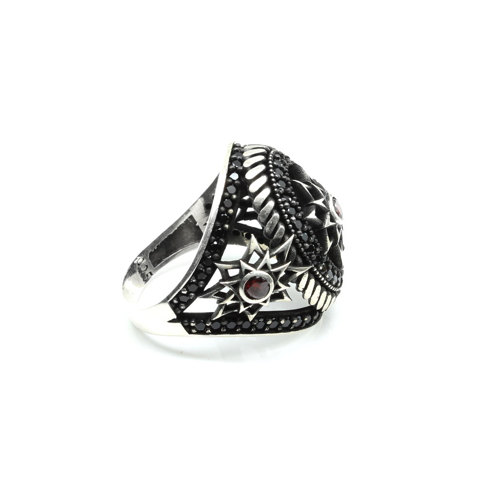 Gothic 925 Sterling Solid Silver CZ Men's Finger ring