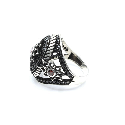 Gothic 925 Sterling Solid Silver CZ Men's Finger ring