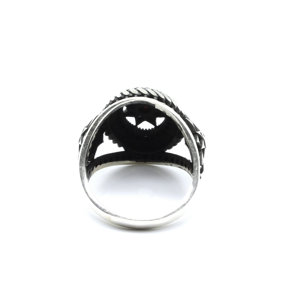 Gothic 925 Sterling Solid Silver CZ Men's Finger ring