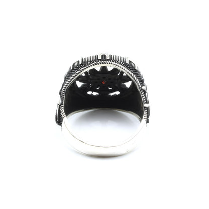 925 Sterling Silver Oxidized Turkish Style CZ Men's ring