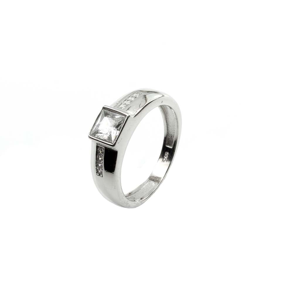 Real Sterling Silver Men's Ring Platinum Finish