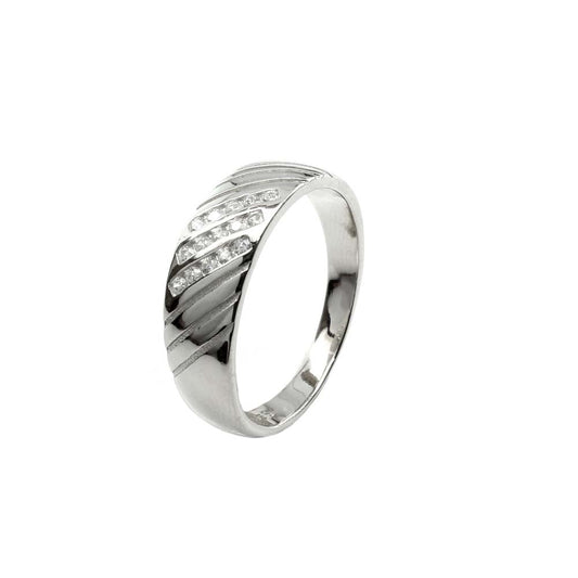 Real Solid Sterling Silver Men's Ring Platinum Finish