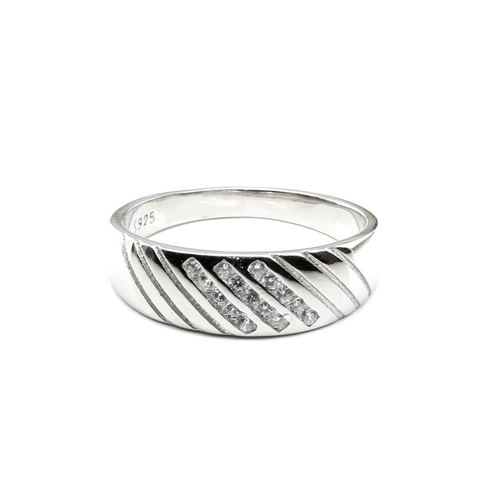 Real Solid Sterling Silver Men's Ring Platinum Finish