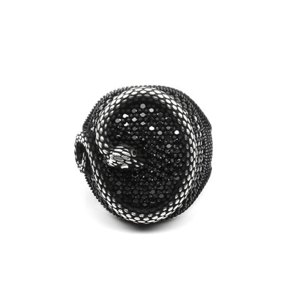 925 Sterling Silver Snake Style CZ Men's ring