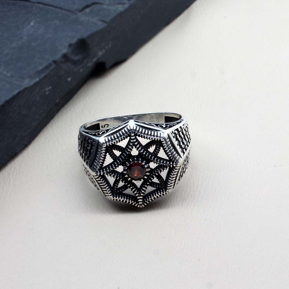 Turkish Design 925 Sterling Silver Oxidized Black CZ Men's ring