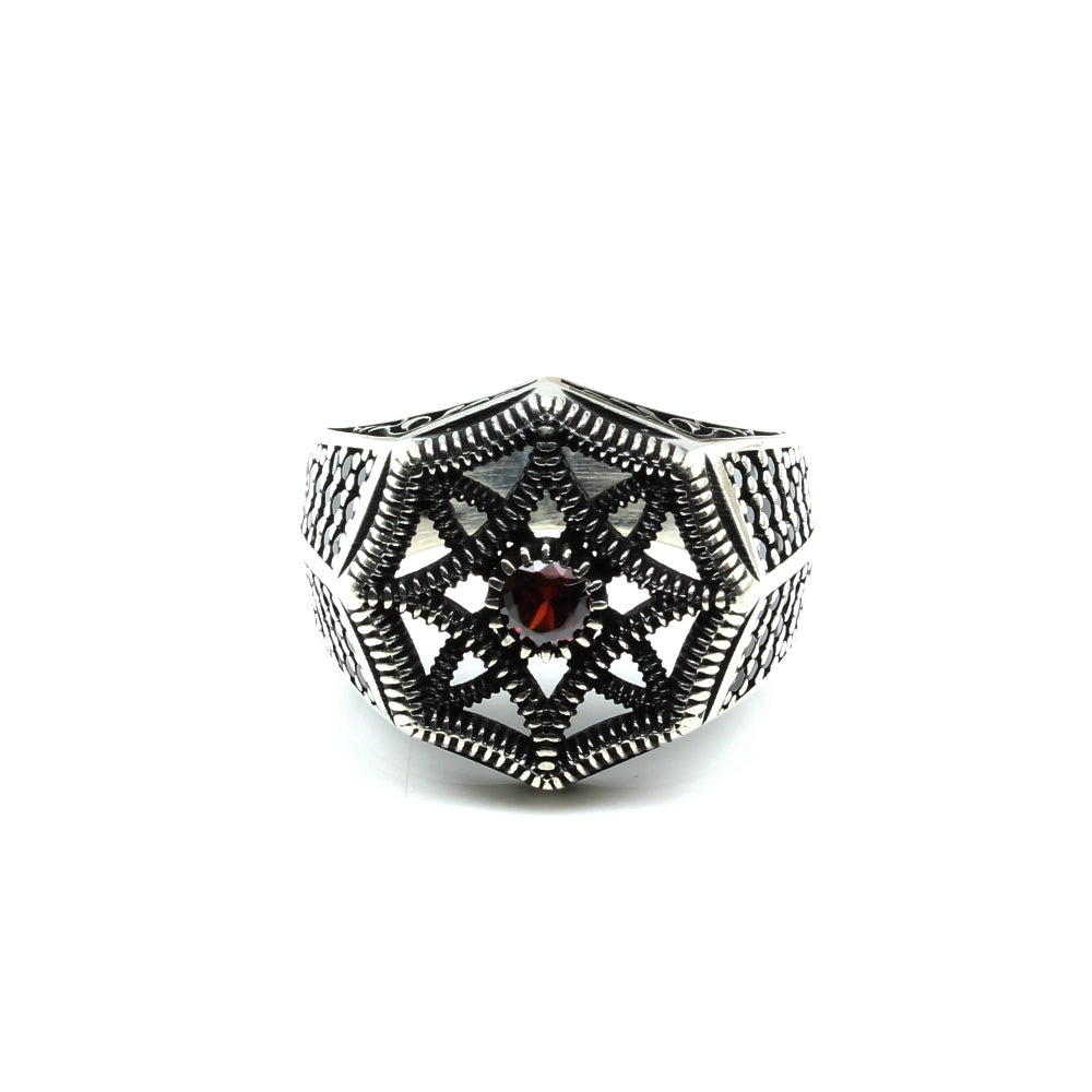 Turkish Design 925 Sterling Silver Oxidized Black CZ Men's ring