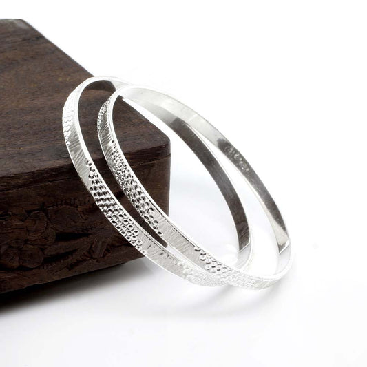 Real Solid Silver Women Bangles Bracelet (Kangan)