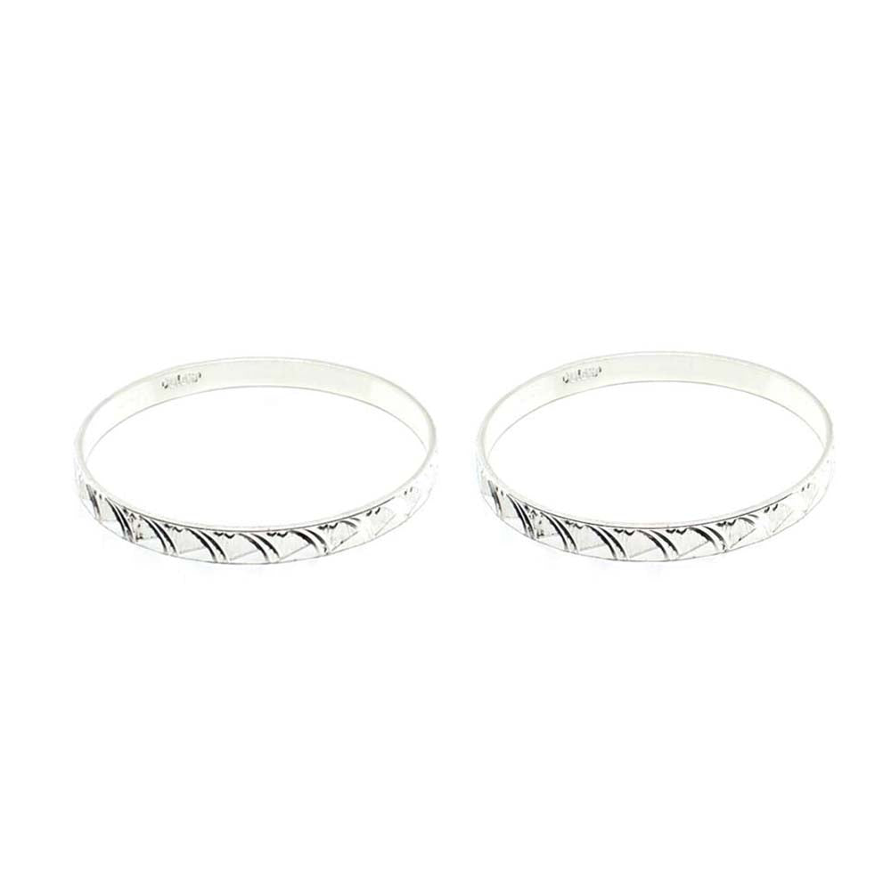 Cute Real Silver Bangles Bracelet (Kangan) Pair