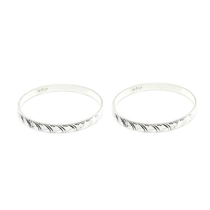 Cute Real Silver Bangles Bracelet (Kangan) Pair