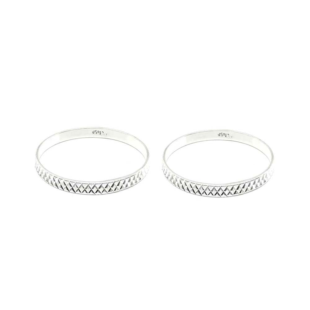 Indian Style Real Silver Bangles Bracelet (Kangan) Pair