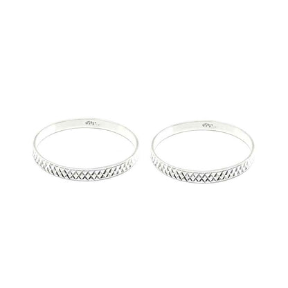 Indian Style Real Silver Bangles Bracelet (Kangan) Pair