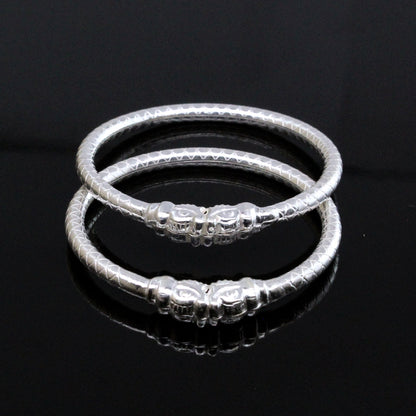 Real 925 silver Bangles Kids  Bracelet - Pair