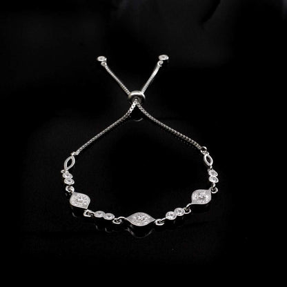 Cute Real 925 Solid Sterling Silver platinum finish Bracelet for Girls