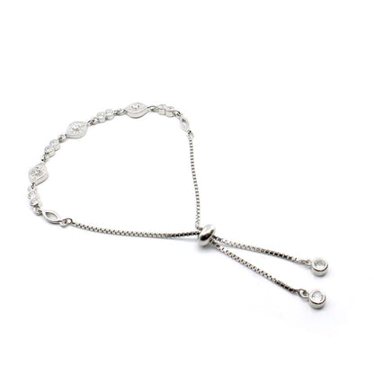 Cute Real 925 Solid Sterling Silver platinum finish Bracelet for Girls