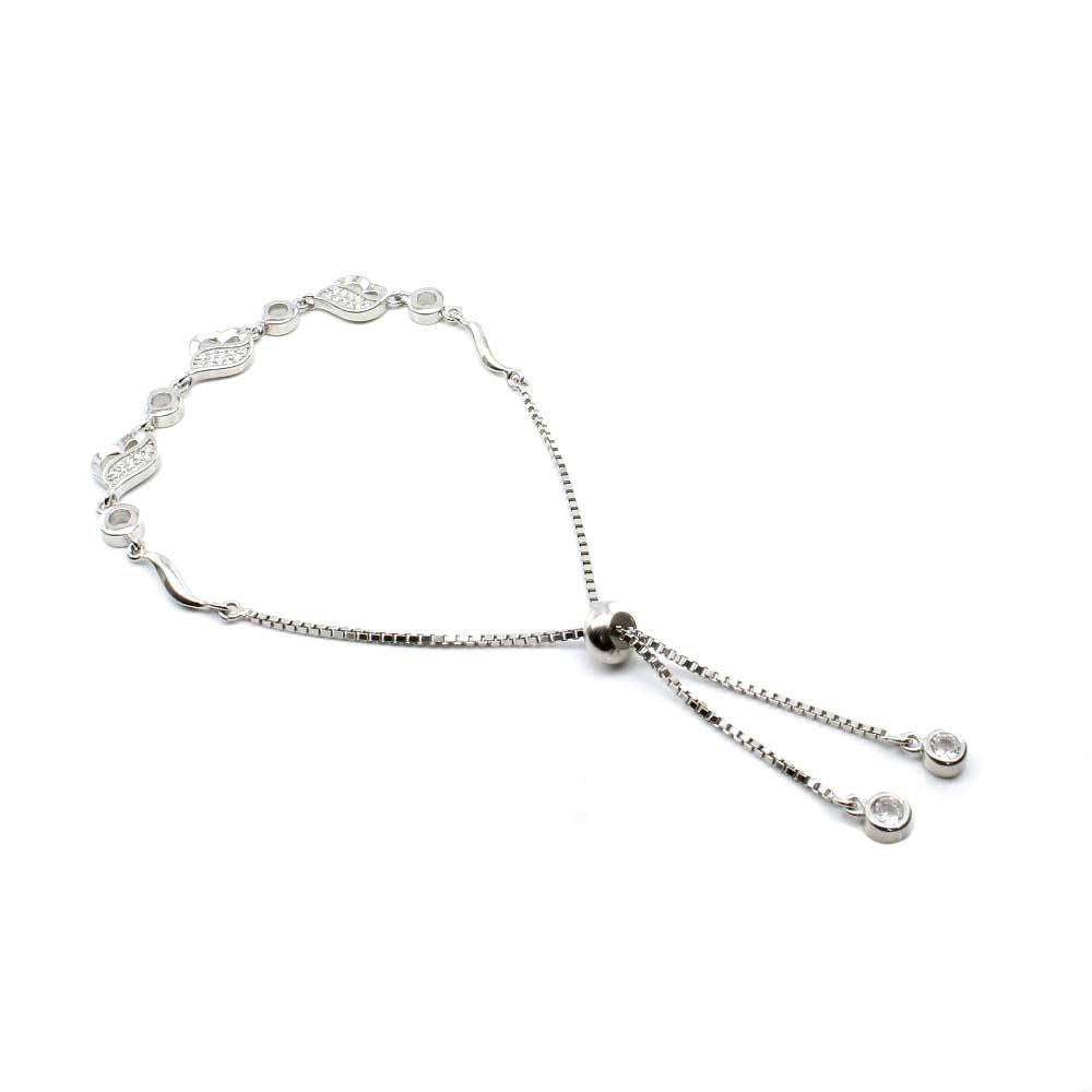 Indian Style Heart 925 Sterling Silver platinum finish Bracelet