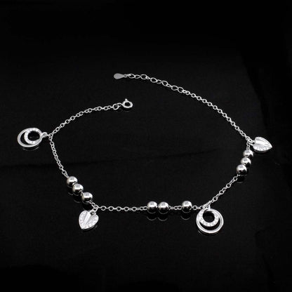 Asian Style 925 Silver Girls Anklets Single Ankle Bracelet 8.8"