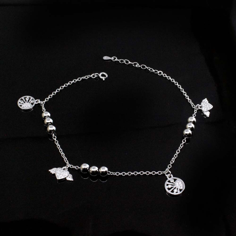 Girls Gift 925 Sterling Silver Single Anklet Bracelet 8.8"