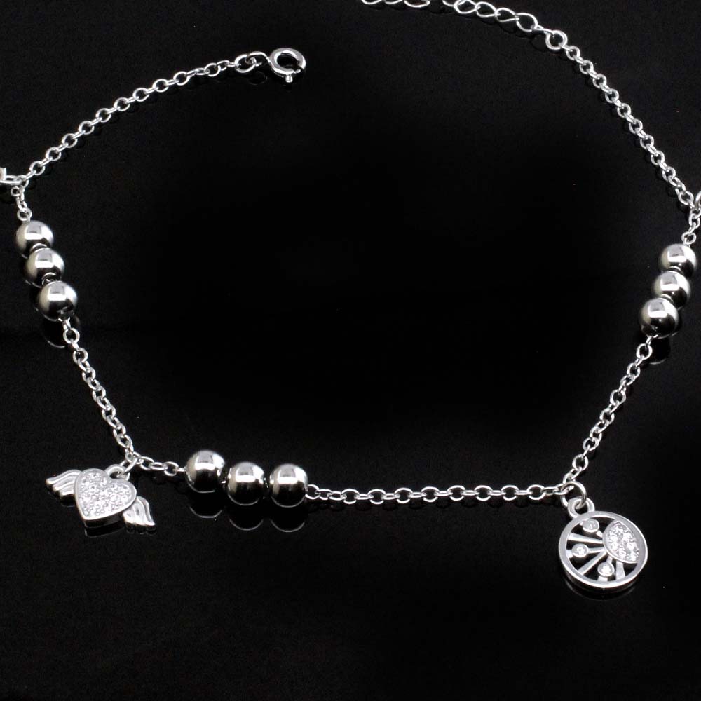 Girls Gift 925 Sterling Silver Single Anklet Bracelet 8.8"