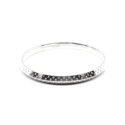 Real 999 Sterling Silver Men's Bangle Bracelet - 6.9 CM