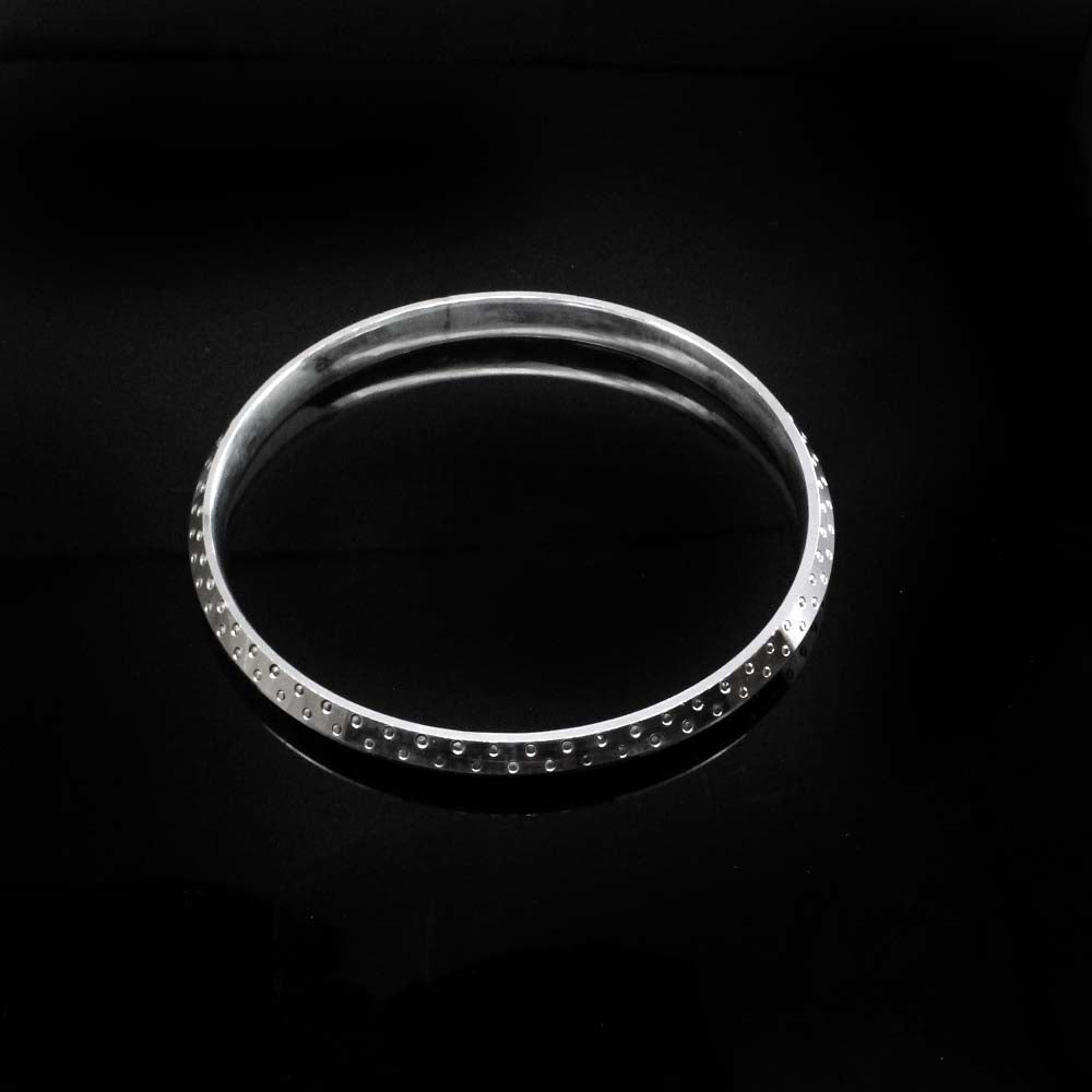 Real 999 Sterling Silver Men's Bangle Bracelet - 6.9 CM